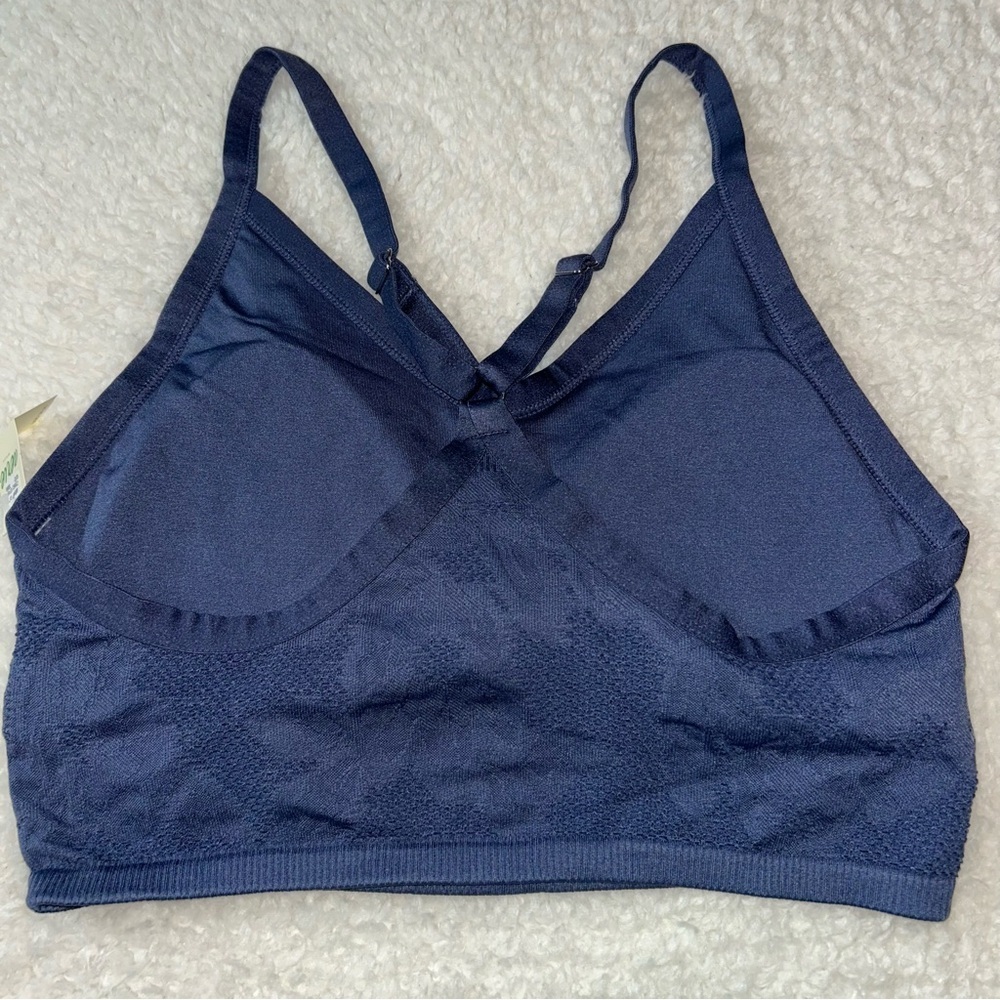 Aerie Seamless Jacquard Padded Longline Bralette Blue Size XL NWT - Picture 3 of 3